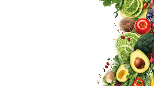 Healthy fresh raw food banner concept