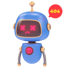 Naklejka premium Robot Character 3D Icon Illustration