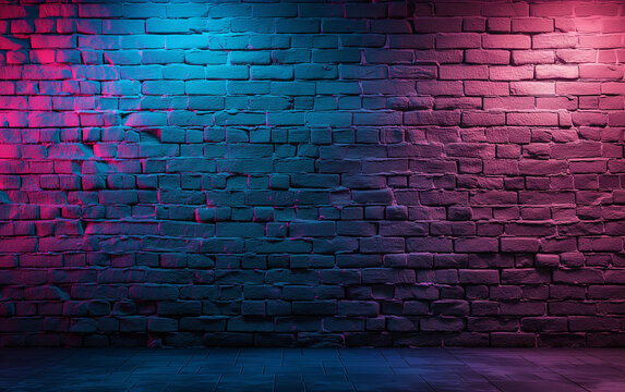 neon light on brick wall background © Harry