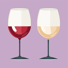 glasses of wine vector