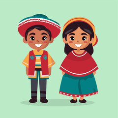 Mexican children wearing traditional clothes