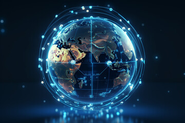 Obraz premium globe on blue background