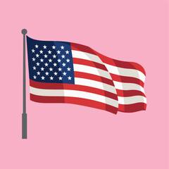 vector flat an american flag