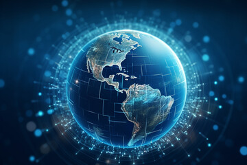 Fototapeta premium globe on blue background