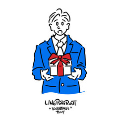 プレゼントを受け取る男性