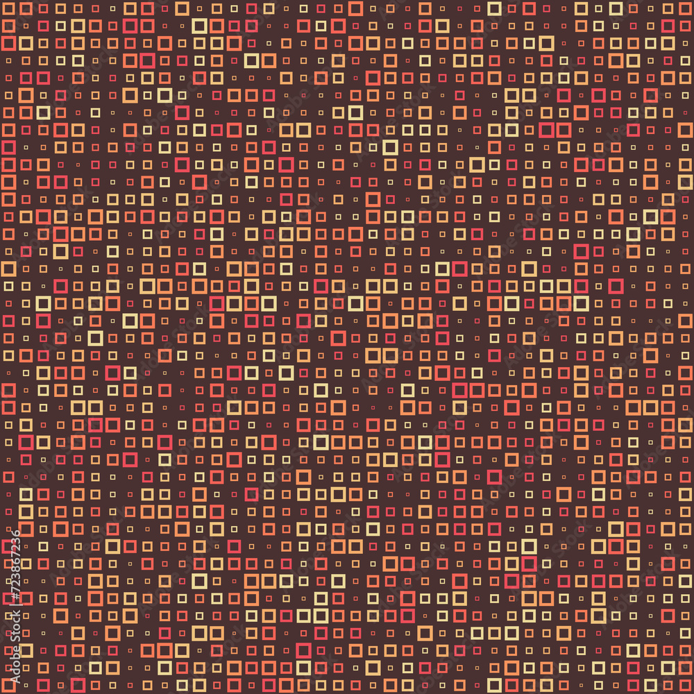 Poster pattern design featuring square frames in multiple colors with muted earth tones and dominant brown.