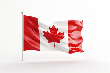 Fototapeta na wymiar Waving Canadian flag, isolated white background