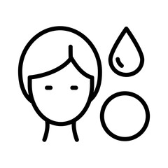 Moisturizer linear icon. Skincare procedure. Facial beauty. Cleansing for healthy skin. Makeup removal. Thin line illustration. Contour symbol. Vector isolated outline drawing