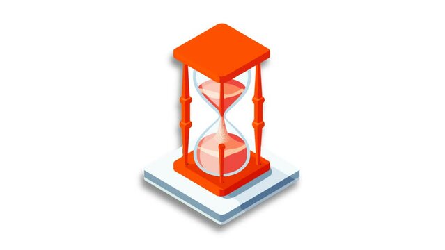Sand Clock Icon of nice animated for your isometric videos easy to use with Transparent Background