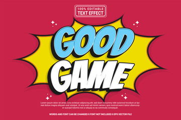 Editable text effect Good game 3d cartoon template style modern premium vector
