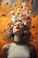 Obraz premium Woman and candies surreal