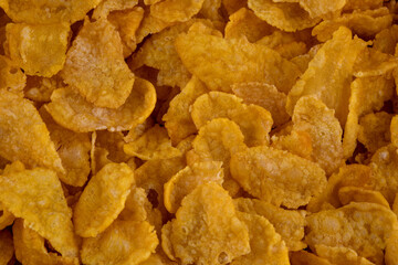 Closeup View of Cornflake Breakfast Cereal