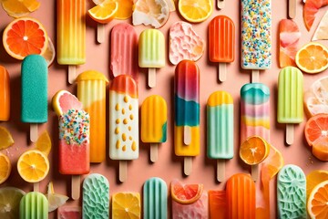 small beans , candies , ice cream in multicolor , jelly in multicolor, beans , bowl with colorful eatable full frame background 