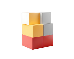 Fototapeta premium 3d illustration gradient futuristic cube isolated on transparent background