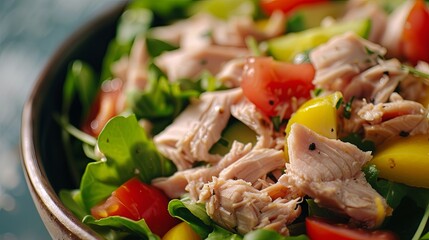 Close up tuna salad bowl - Powered by Adobe