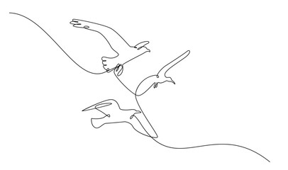 Seagulls fly over the surface of the sea. Small waves. World Maritime Day. template