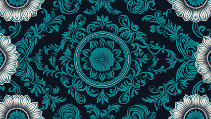 seamless pattern with flowers, wallpaper pattern - obrazy, fototapety, plakaty