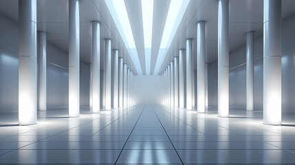 Obraz premium Empty room with neon space for design