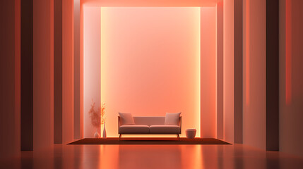 Empty room with neon space for design