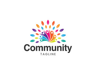 Colorful Social Community Logo Design Template