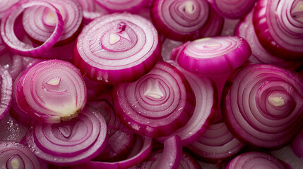 Close-up of sliced red onions