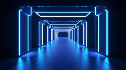 Empty room with neon space for design