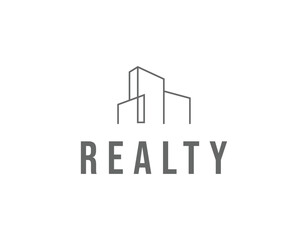 Simple Monogram City Real Estate Logo Design Template