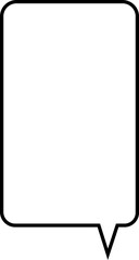 Speech Bubble blank empty line icon. Talk cloud speech bubbles black vector isolated on transparent background. Outline vintage design pop art trendy style chat symbol