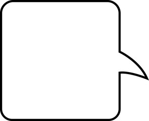 Speech Bubble blank empty line icon. Talk cloud speech bubbles black vector isolated on transparent background. Outline vintage design pop art trendy style chat symbol