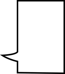 Speech Bubble blank empty line icon. Talk cloud speech bubbles black vector isolated on transparent background. Outline vintage design pop art trendy style chat symbol