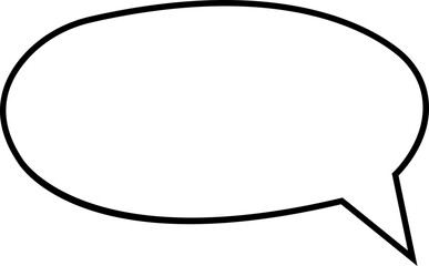 Speech Bubble blank empty line icon. Talk cloud speech bubbles black vector isolated on transparent background. Outline vintage design pop art trendy style chat symbol