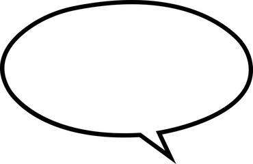 Speech Bubble blank empty line icon. Talk cloud speech bubbles black vector isolated on transparent background. Outline vintage design pop art trendy style chat symbol