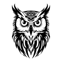 Vector illustration of owl isolated on white background. For kids coloring book.
