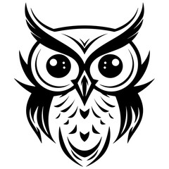 Vector illustration of owl isolated on white background. For kids coloring book.
