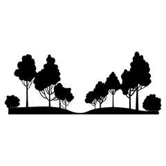 Vector sketch, banner. Forest, imitation of a pencil drawing.
