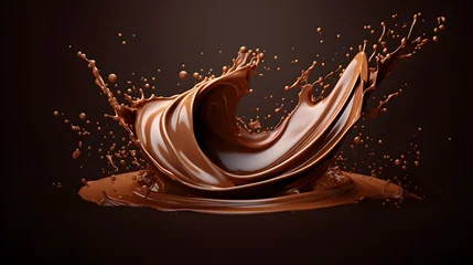Fototapeten splash of chocolate or Cocoa. 3d illustration. © Ziyan Yang