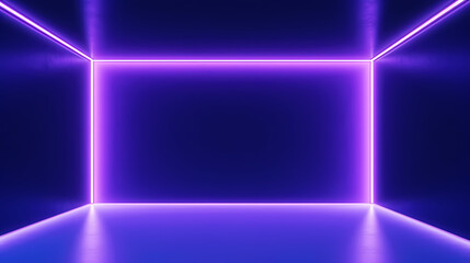 Obraz premium Empty room with neon space for design