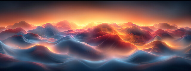 Obraz premium The Majestic Peaks: A Technological Window Into Natures Splendor