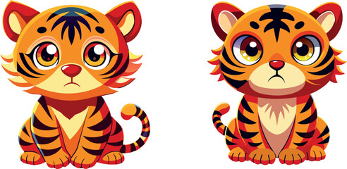 Cute and sad illustration vector icon