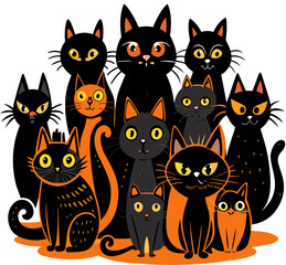 set of black cats