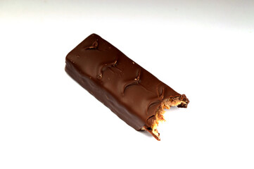 Close-up of chocolate chocolate on white background