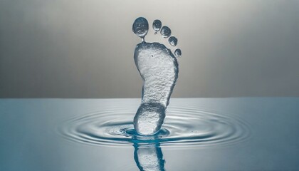 footprints in water