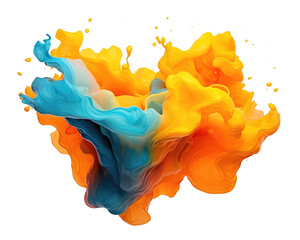 3d gradient texture splash isolated on transparent background