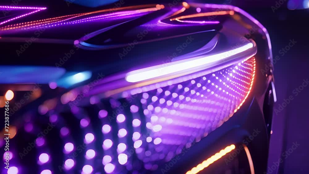 Poster the intricate design of a luxury cars illuminated grille is highlighted in a closeup with intricate 