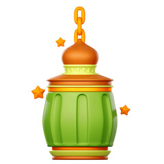 PNG 3D Islamic Lantern icon isolated on a white background