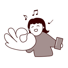 オッケーサインする女性