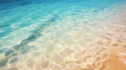 Fototapeta premium Aerial view of beautiful beach, simple, calm composition in clear blue