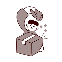 荷物を持つ配達員