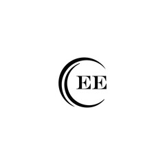 EE logo. E E design. White EE letter. EE, E E letter logo SET design. Initial letter EE linked circle uppercase monogram logo. E E letter logo SET vector design. EE letter logo design
