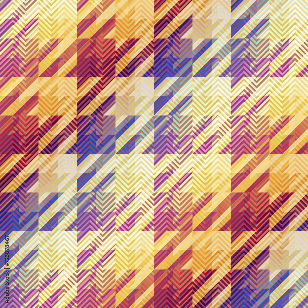 Poster Abstract seamless pattern. Textile diagonal hounds-tooth plaid vector pattern.